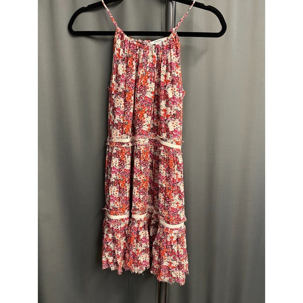 Nordstrom Gauze Sundress Girls Large (10-12) Multicolor Rayon Floral Tiered B73